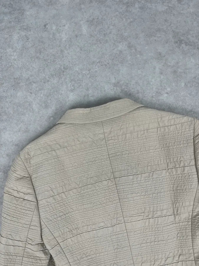 SS2008 Prada Cream Plissed Blazer CQomysz 6