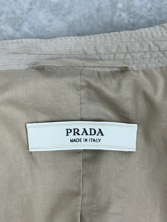 SS2008 Prada Cream Plissed Blazer CQomysz 9