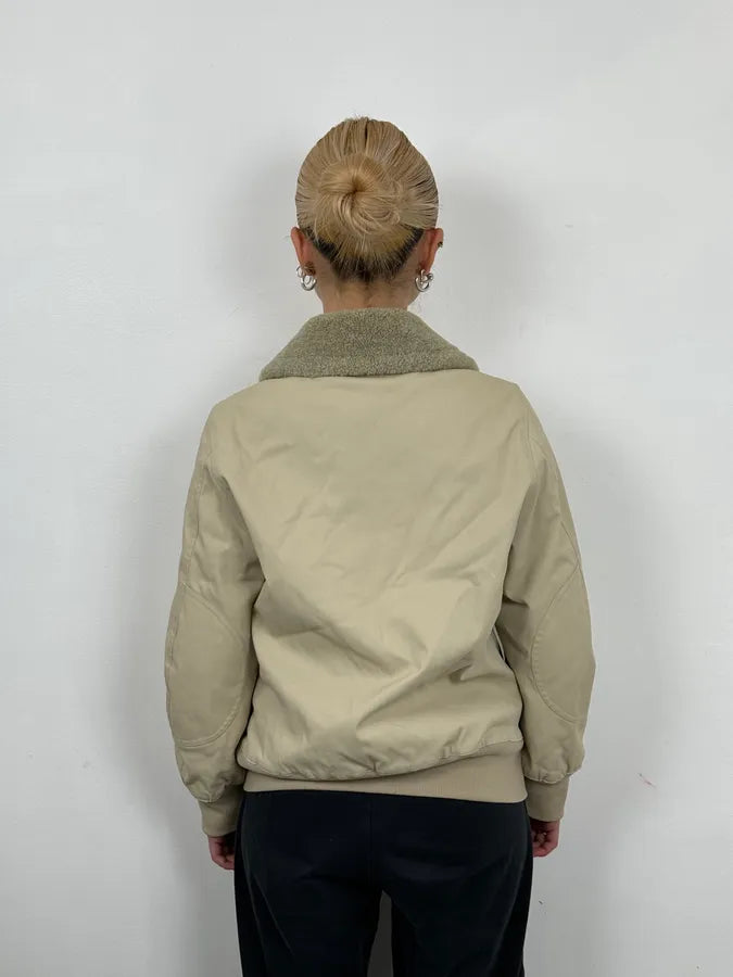 2000s Prada Cream Sherpa Collar Bomber Jacket  aJOXAEW 2