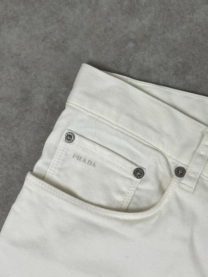 SS2009 Prada White Classic Denim Jeans hiSFDlR 8