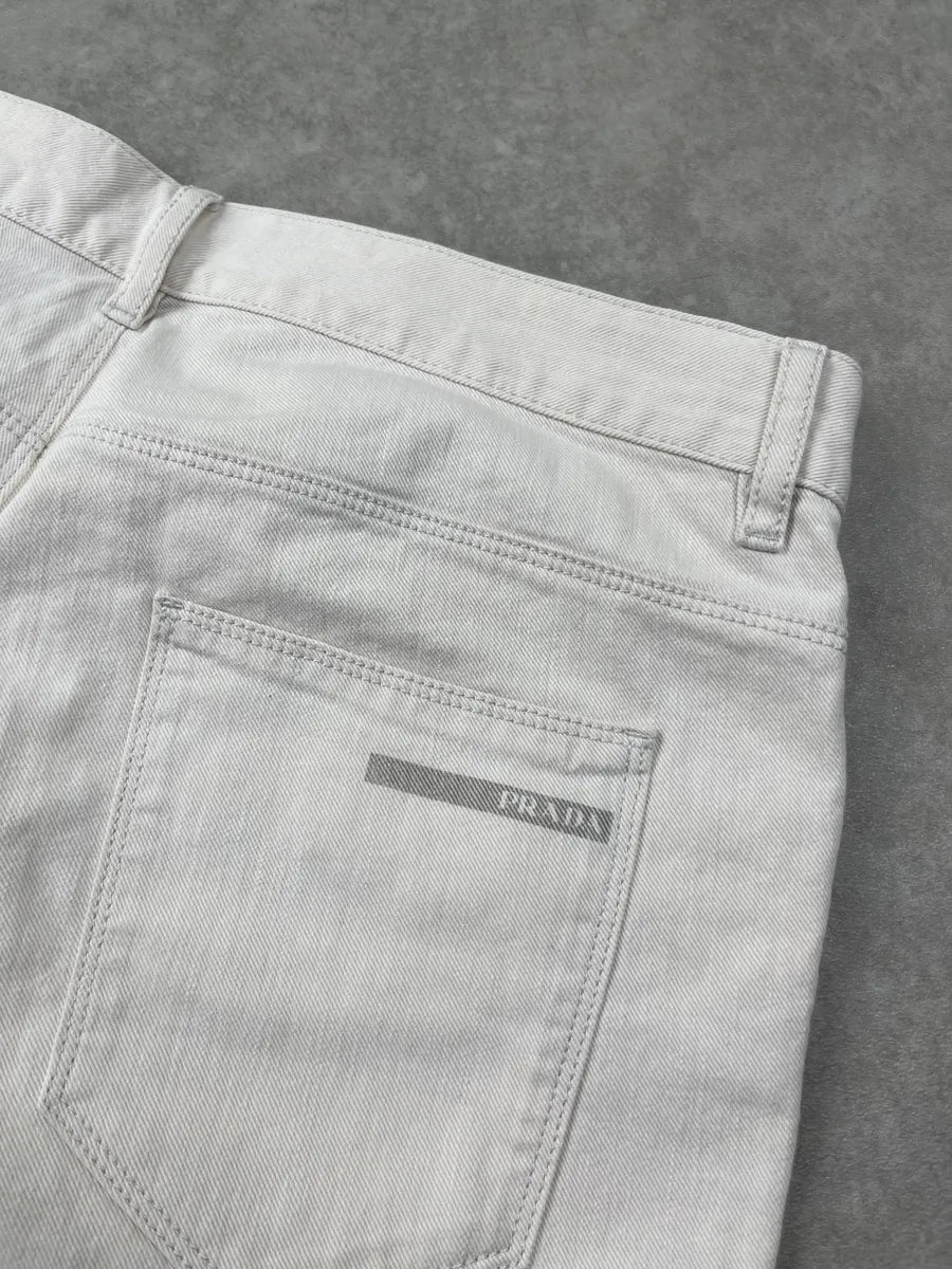 SS2008 Prada White Creamy Easy Fit Denim Jeans NGlfArs 10