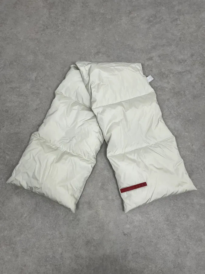 FW2000 Prada Cream Scarf Nylon Quilted One Size MhITCzQ 2