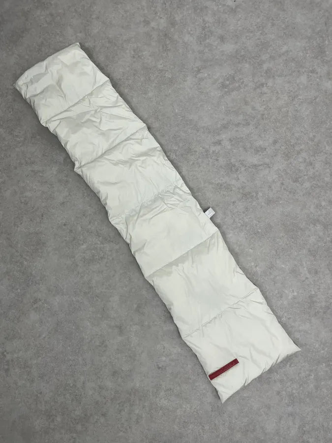 FW2000 Prada Cream Scarf Nylon Quilted One Size MhITCzQ 4