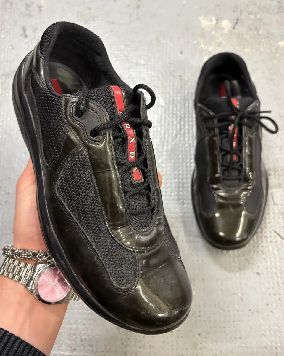 2000s Prada Americas Cup Dark Green Sneakers dWyPpTU 0