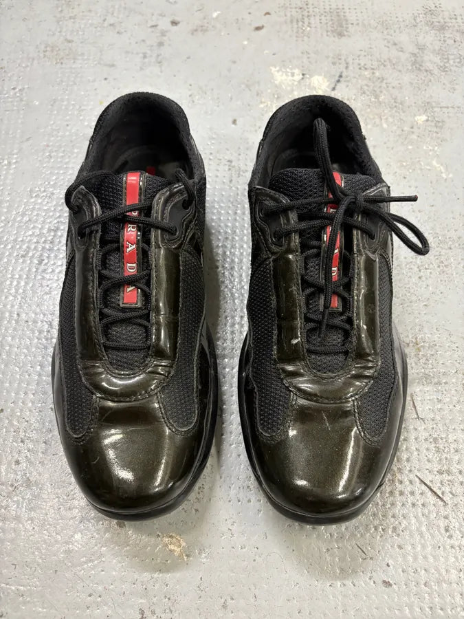 2000s Prada Americas Cup Dark Green Sneakers dWyPpTU 1