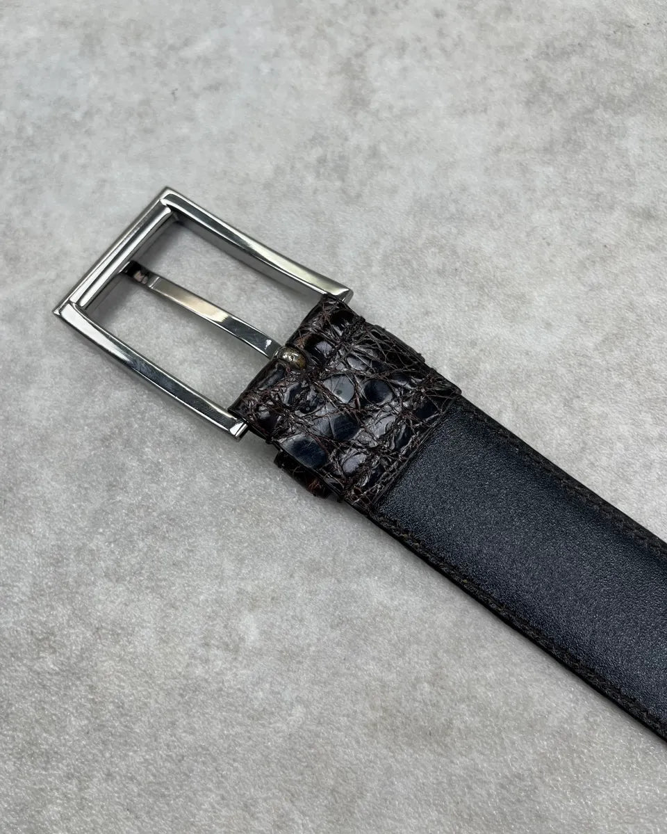 Prada Dark Brown Crocodile Leather Belt Urllvrx 6