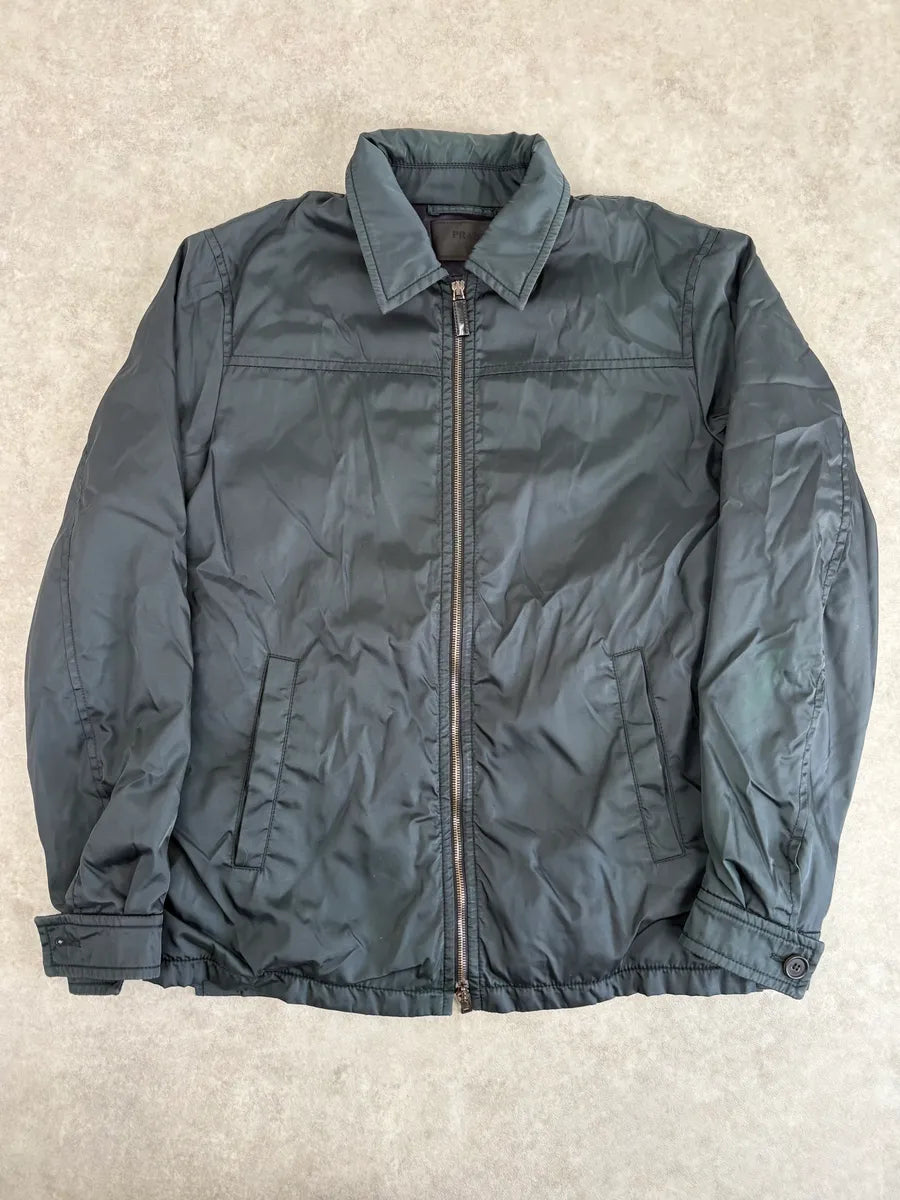 AW2011 Prada Dark Green Nylon Light Jacket cwDBpbo 0