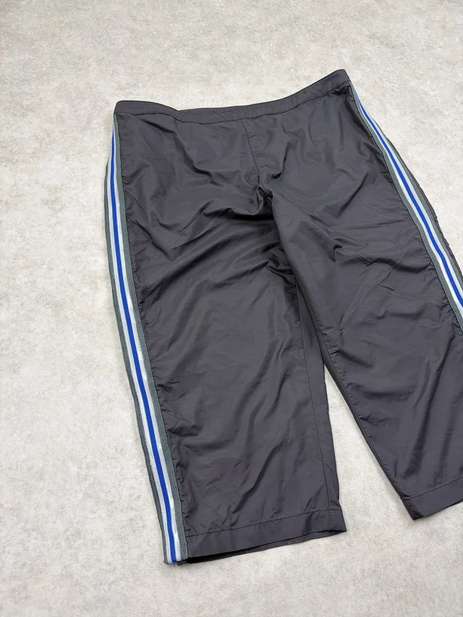 SS2000 Prada Dark Grey Nylon Striped Shorts clNpAbo 4