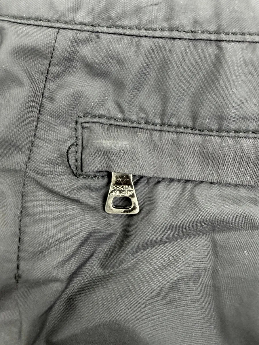 SS2000 Prada Dark Grey Nylon Striped Shorts clNpAbo 8