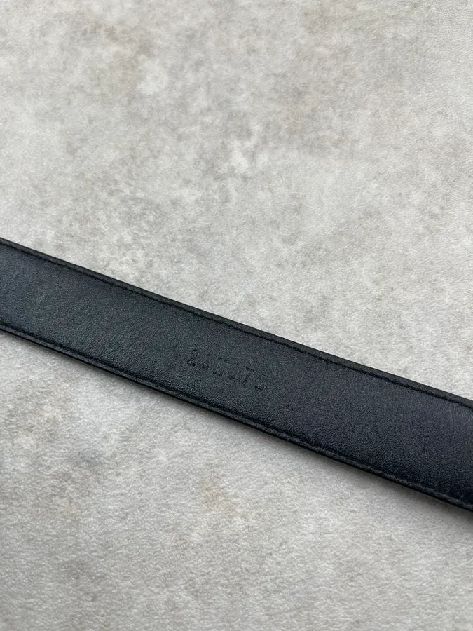 Prada Diamante Pattern Black & Green Leather Belt zDMnyha 8