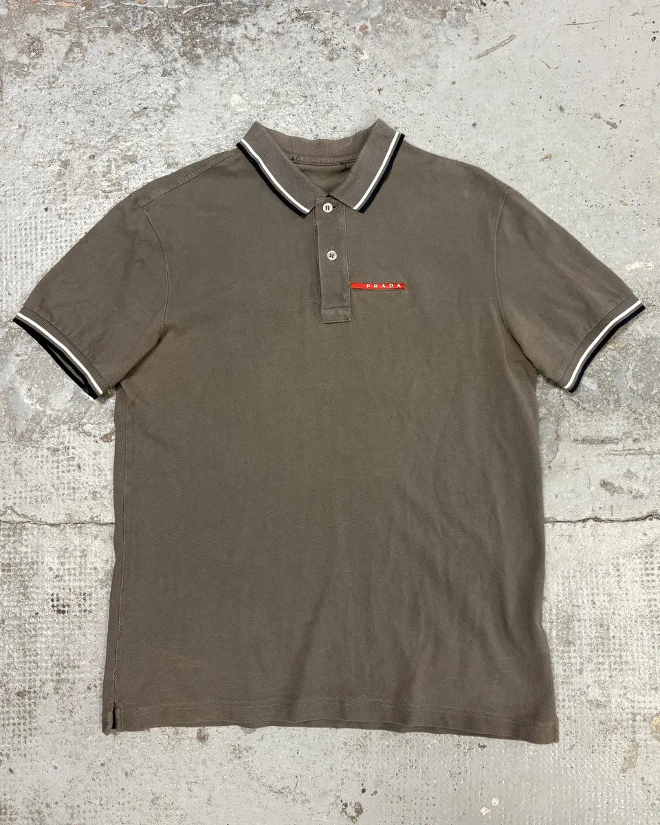 Prada Faded Grey Polo Shirt xWssrqB 0