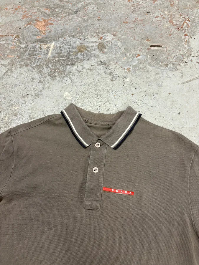 Prada Faded Grey Polo Shirt xWssrqB 3