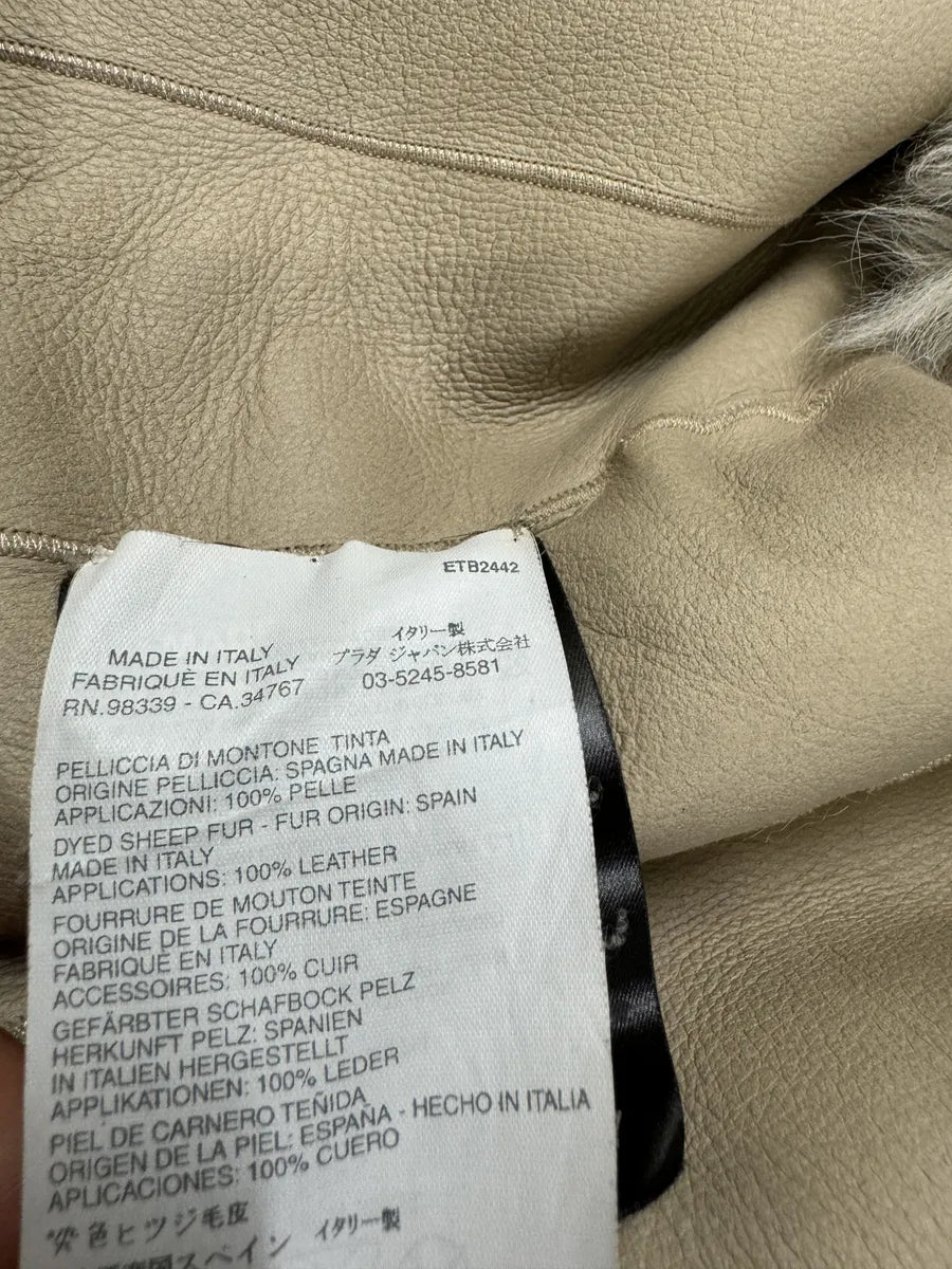 Prada Fur Creamy White Fur Leather Vest AGTQceH 11