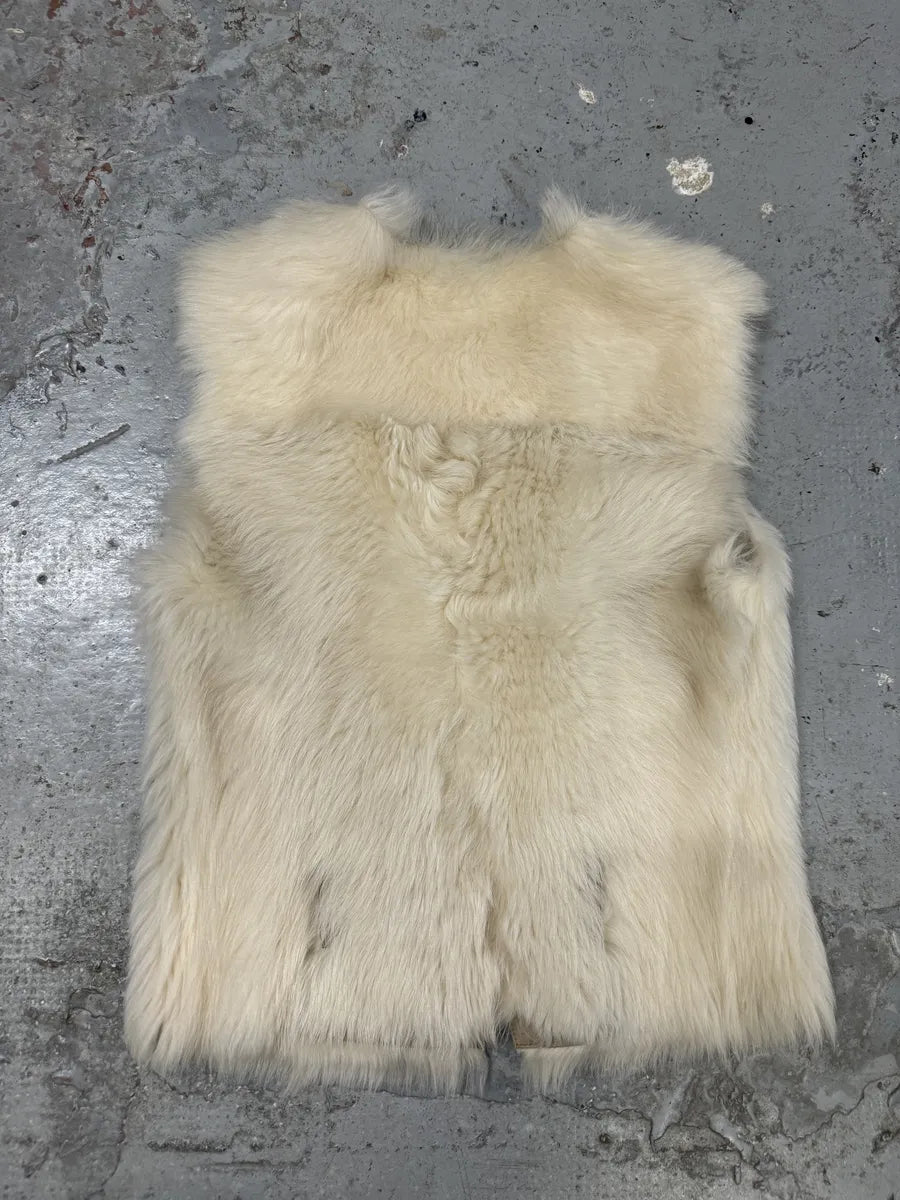 Prada Fur Creamy White Fur Leather Vest AGTQceH 2