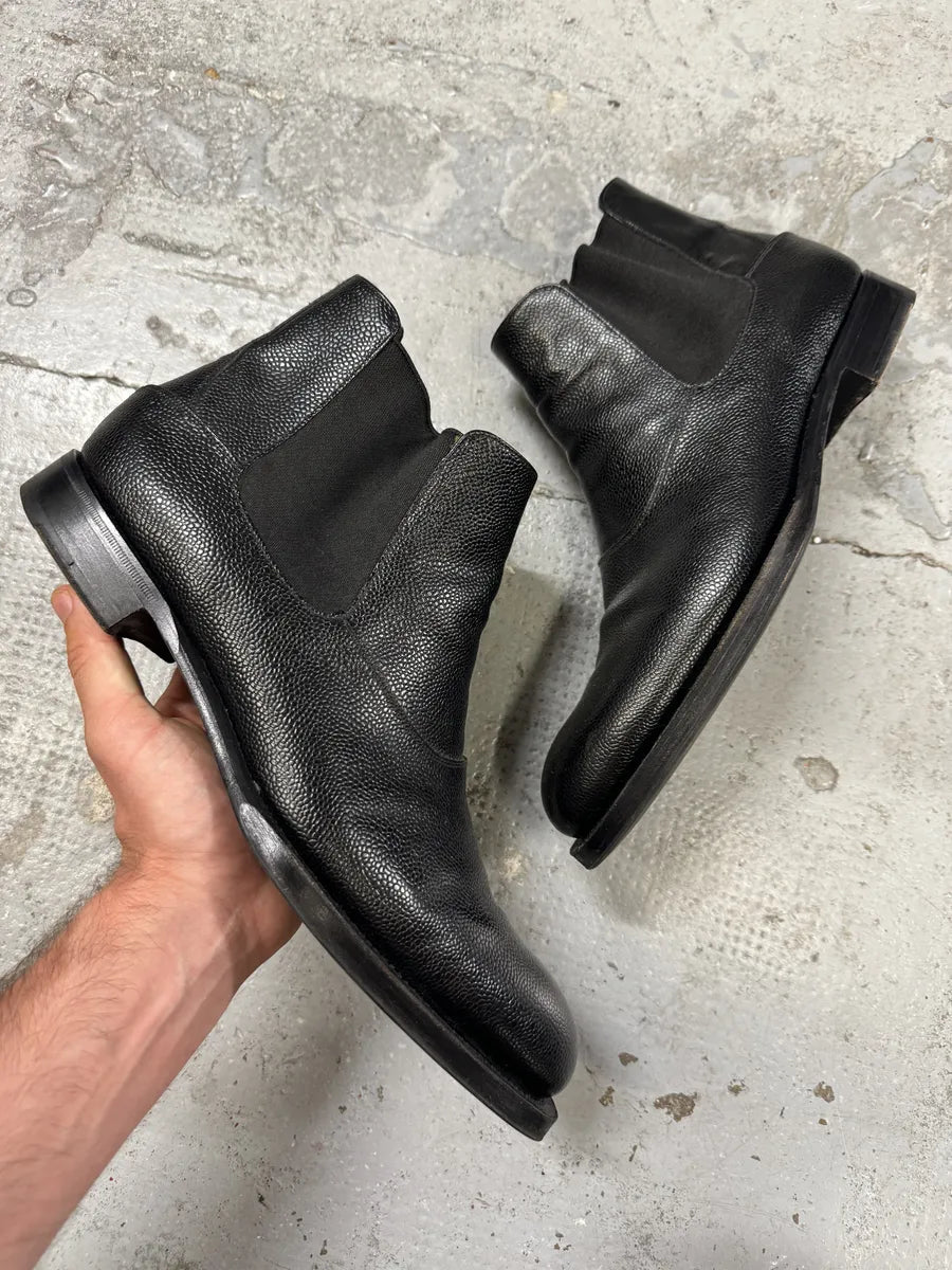 Prada Grained Leather Black Biker Boots hJBXPgz 0