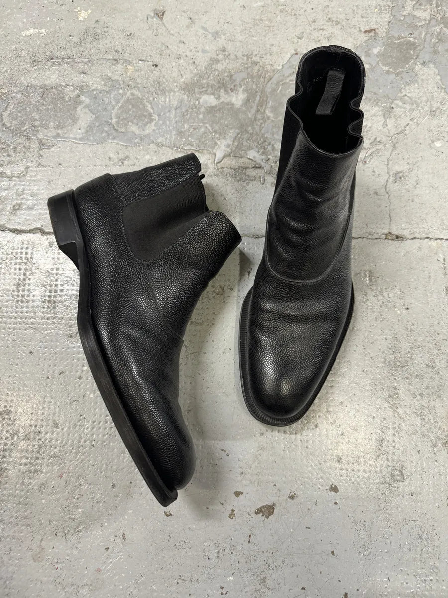 Prada Grained Leather Black Biker Boots hJBXPgz 2
