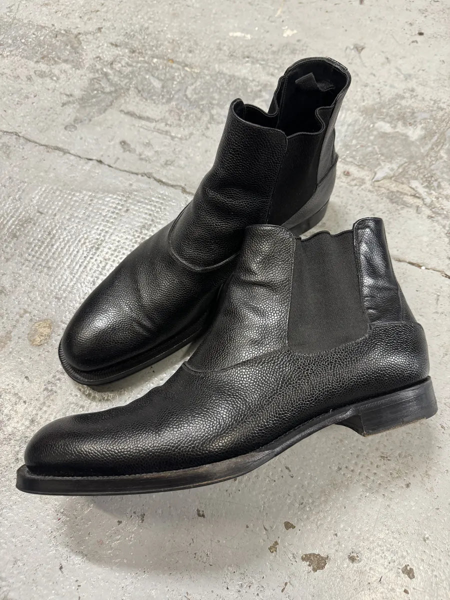 Prada Grained Leather Black Biker Boots hJBXPgz 4