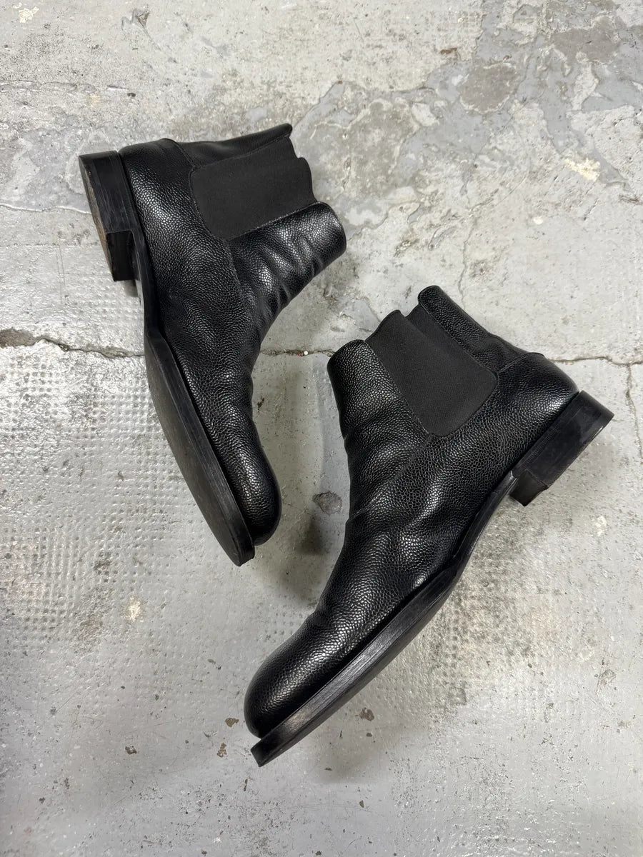 Prada Grained Leather Black Biker Boots hJBXPgz 5