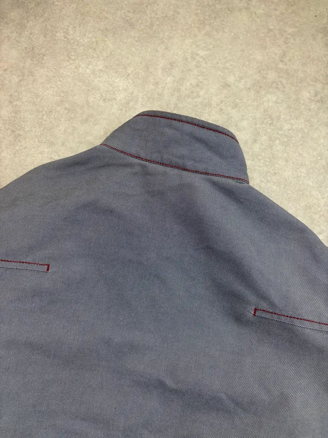 2000s Prada Grey Linea Rossa Motorcycle Harrington Jacket veFLEvJ 5