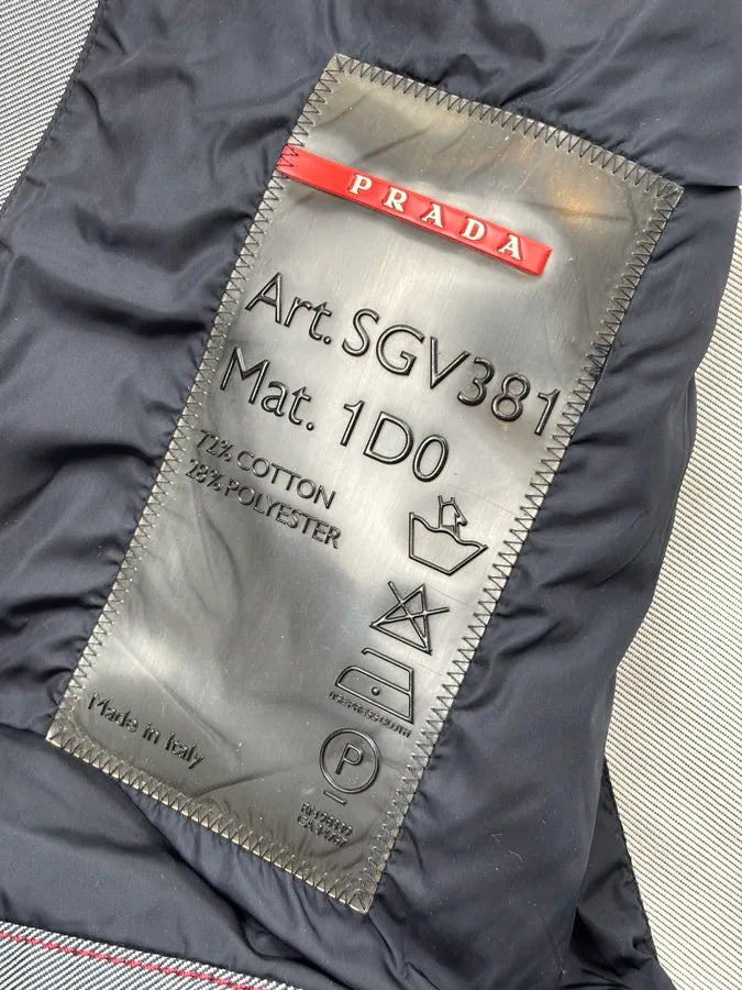 2000s Prada Grey Linea Rossa Motorcycle Harrington Jacket veFLEvJ 10