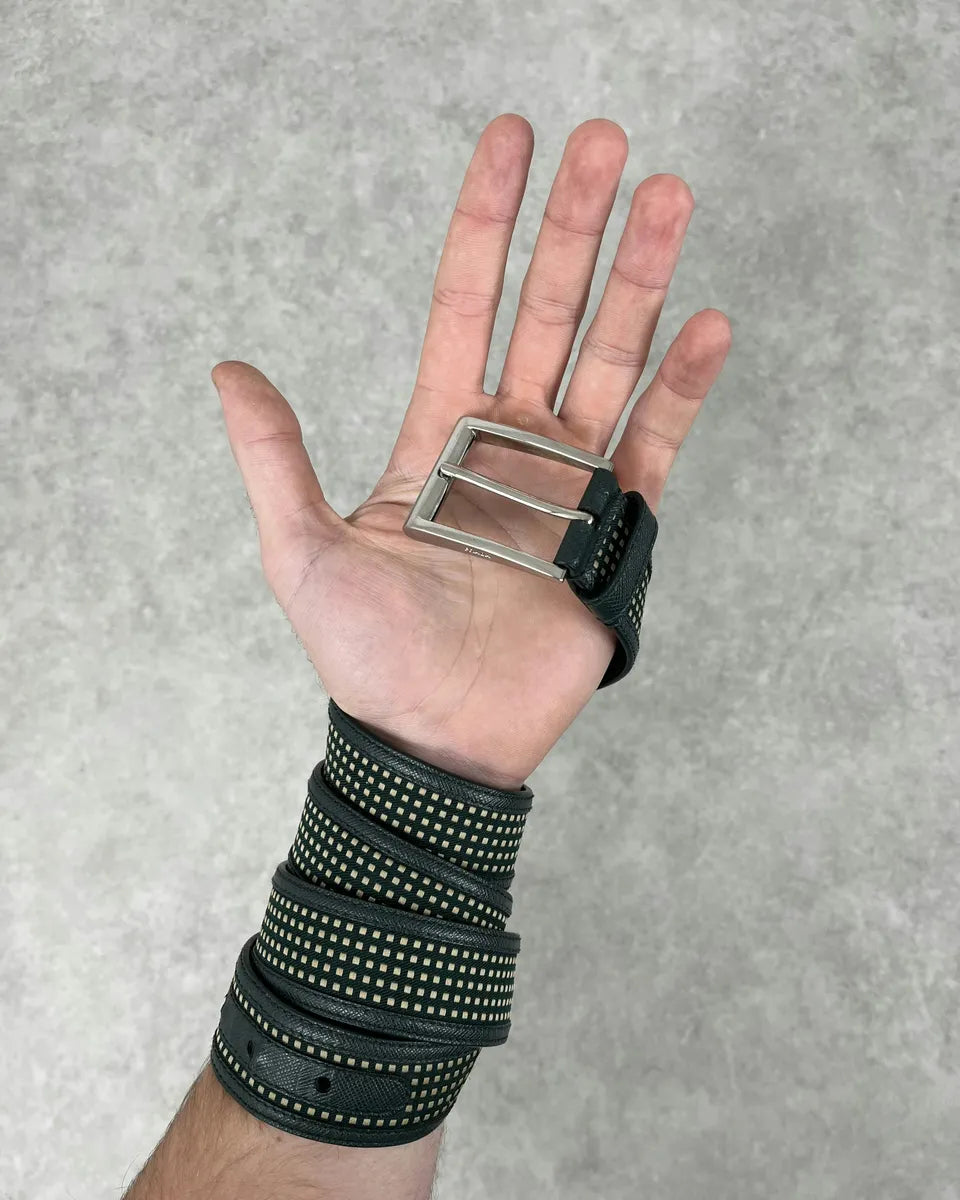 Prada Green Studded Premium Leather Belt BdWpohx 0