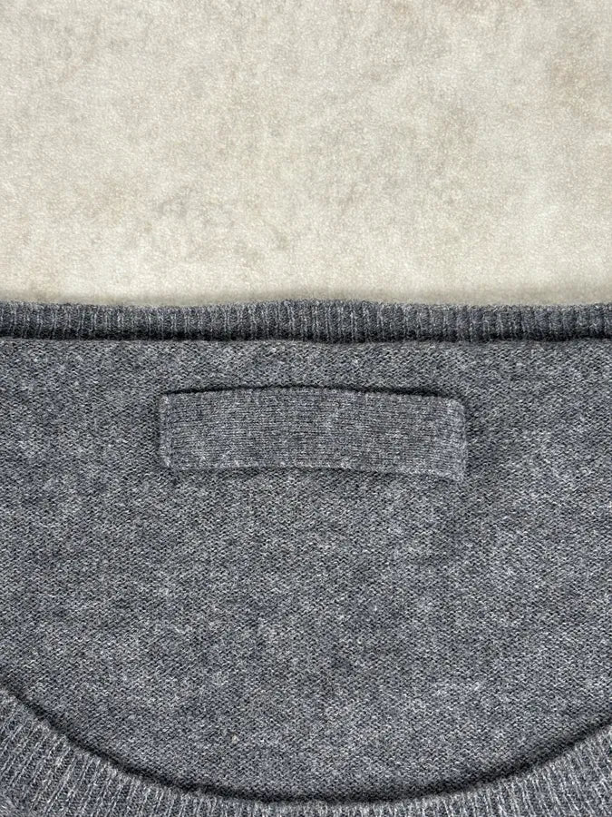 SS2010 Prada Grey Cotton Cashmere Red Logo Patch Sweater nuETSnm 6