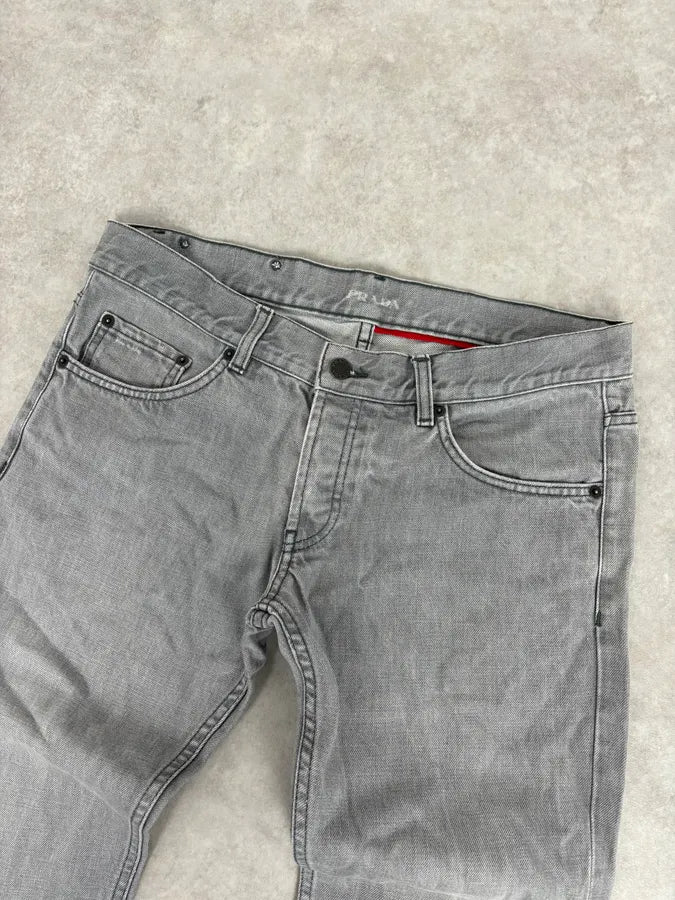 AW2010 Prada Grey Minimalist Slim Denim Jeans  cvjToWm 4