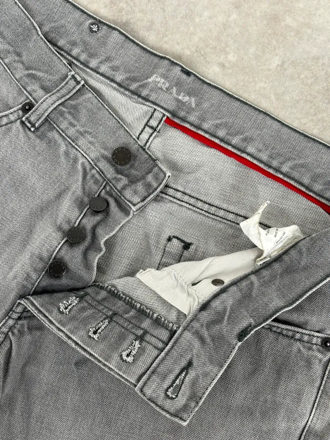 AW2010 Prada Grey Minimalist Slim Denim Jeans  cvjToWm 8