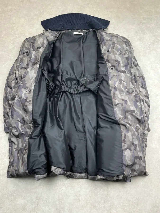 AW2010 Prada Grey Military Camo Puffer Long Coat TLdyLfp 7