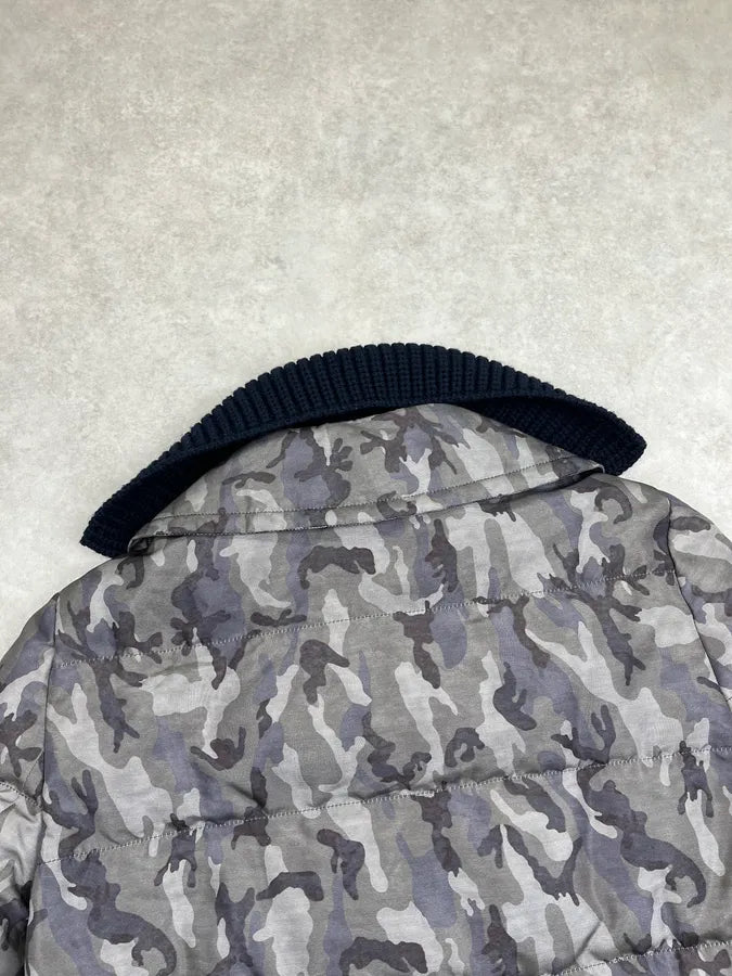 AW2010 Prada Grey Military Camo Puffer Long Coat TLdyLfp 6