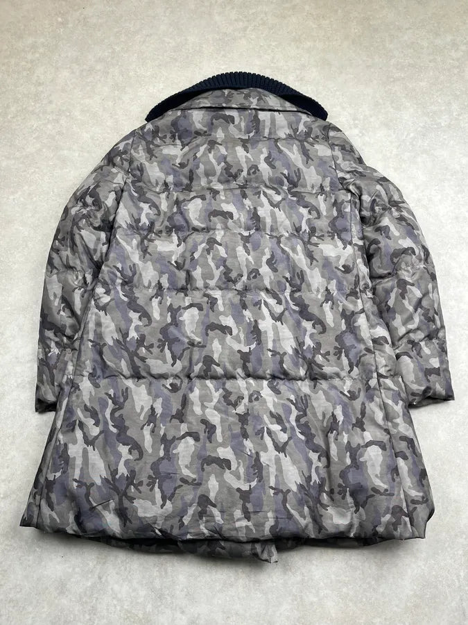 AW2010 Prada Grey Military Camo Puffer Long Coat TLdyLfp 5