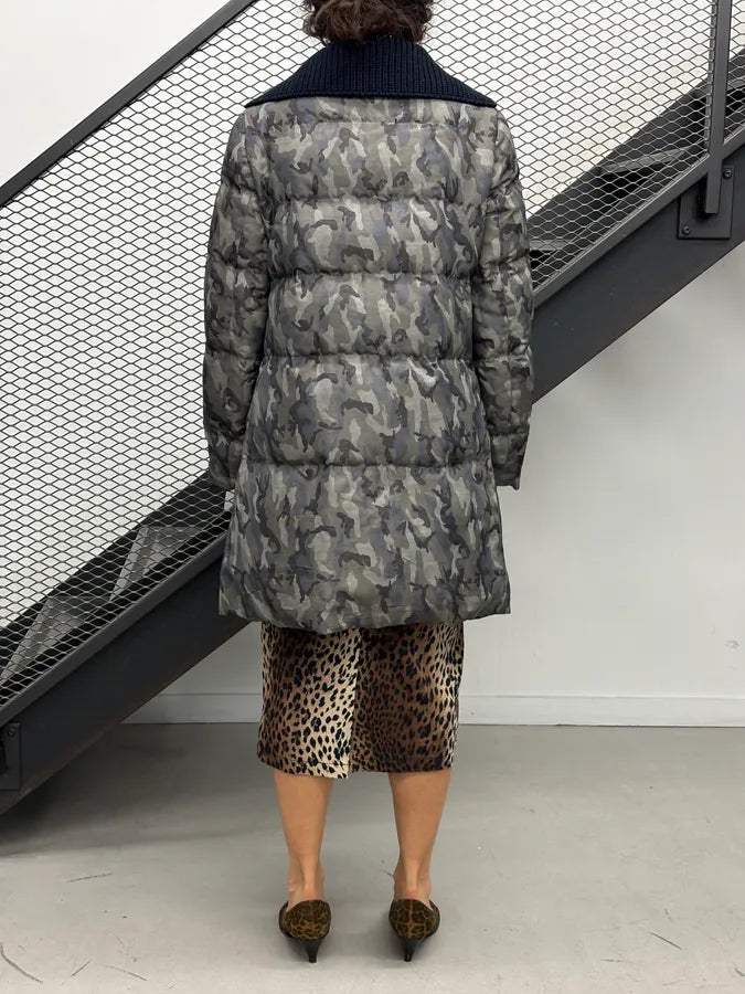 AW2010 Prada Grey Military Camo Puffer Long Coat TLdyLfp 2