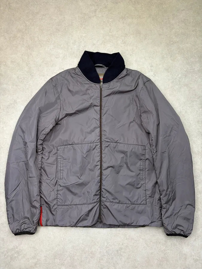 2000s Prada Grey Nylon Linea Rossa Jacket OaztsMQ 0