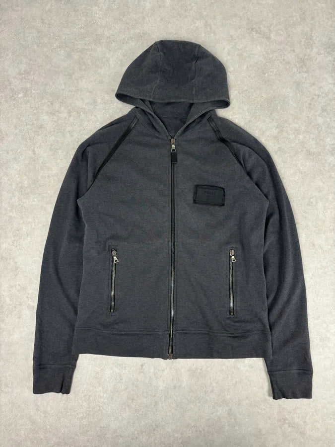 SS2006 Prada Grey Padded Zip-up Hoodie BEtxaxQ 1