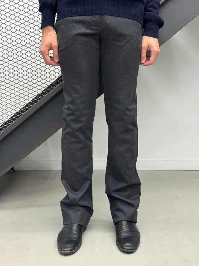 AW2008 Prada Grey Minimalist Wool Pants gNyOjGA 0