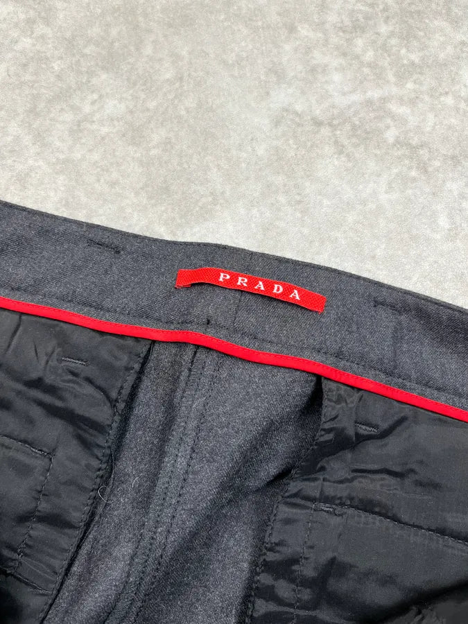 AW2008 Prada Grey Minimalist Wool Pants gNyOjGA 9