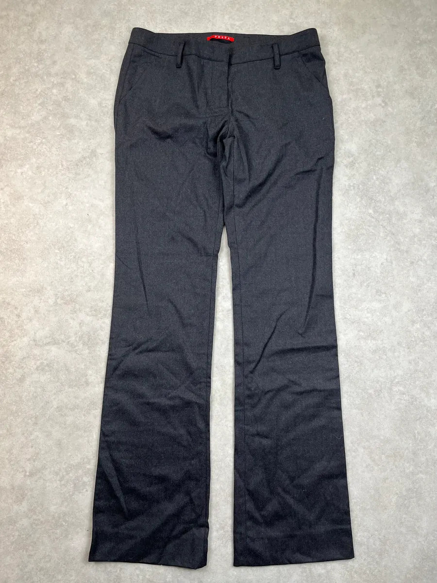 AW2008 Prada Grey Minimalist Wool Pants gNyOjGA 3