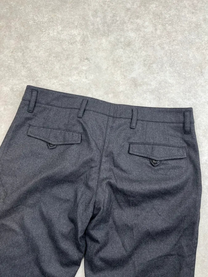 AW2008 Prada Grey Minimalist Wool Pants gNyOjGA 6