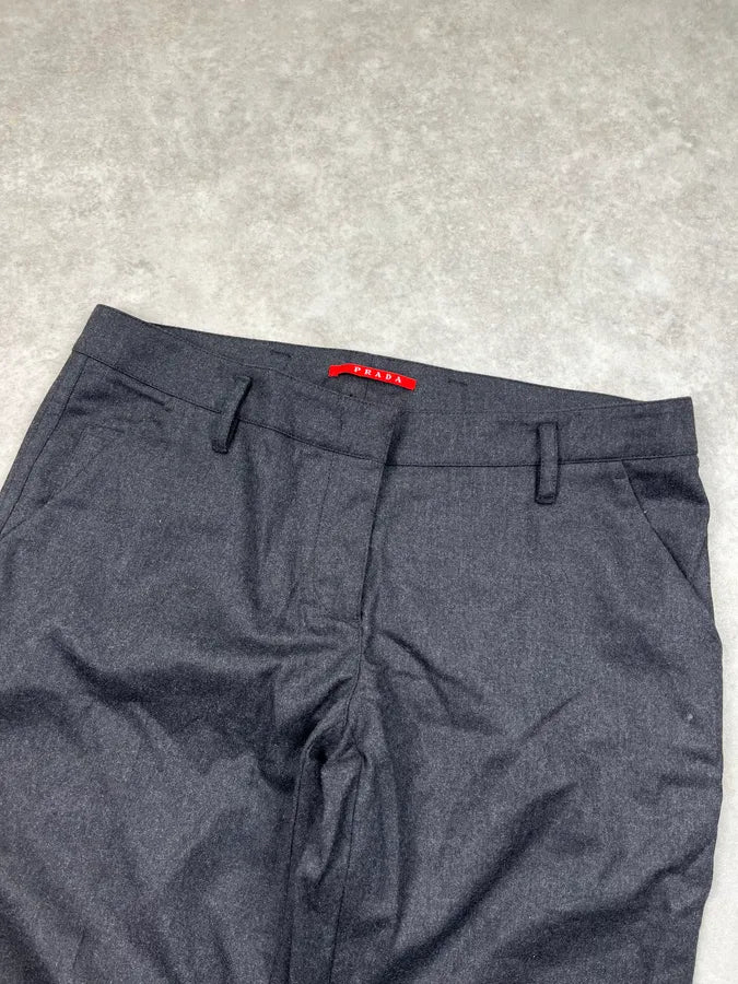 AW2008 Prada Grey Minimalist Wool Pants gNyOjGA 5