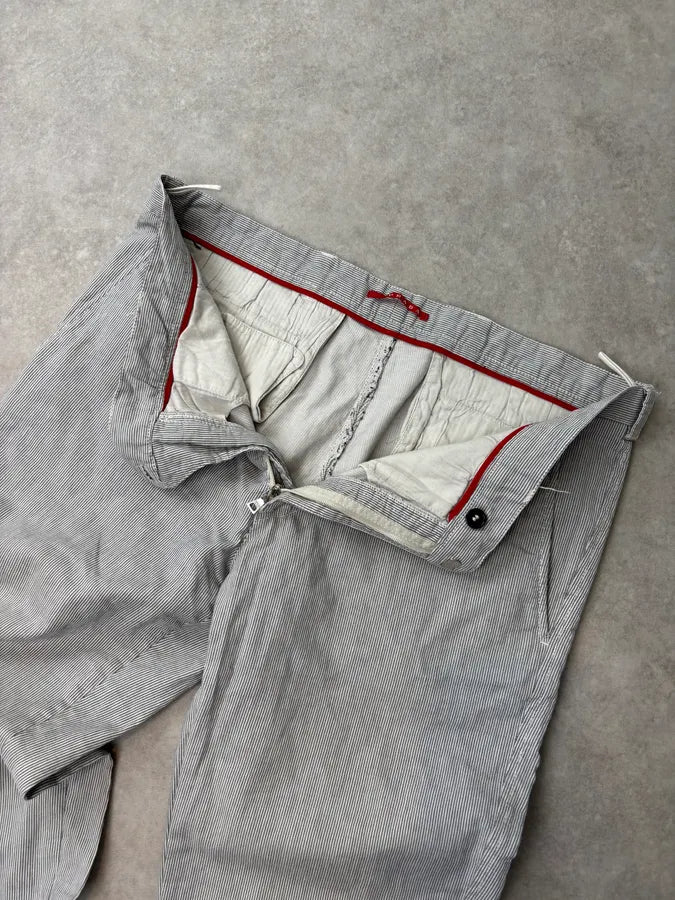 AW2006 Prada Grey Striped Cozy Pants  bMpoYgC 11