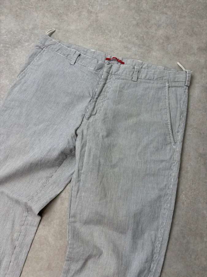 AW2006 Prada Grey Striped Cozy Pants  bMpoYgC 4