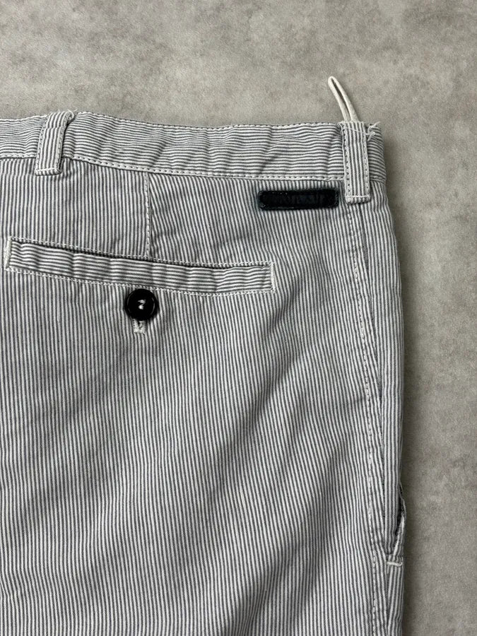 AW2006 Prada Grey Striped Cozy Pants  bMpoYgC 8