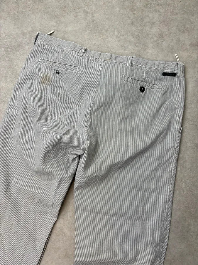 AW2006 Prada Grey Striped Cozy Pants  bMpoYgC 6
