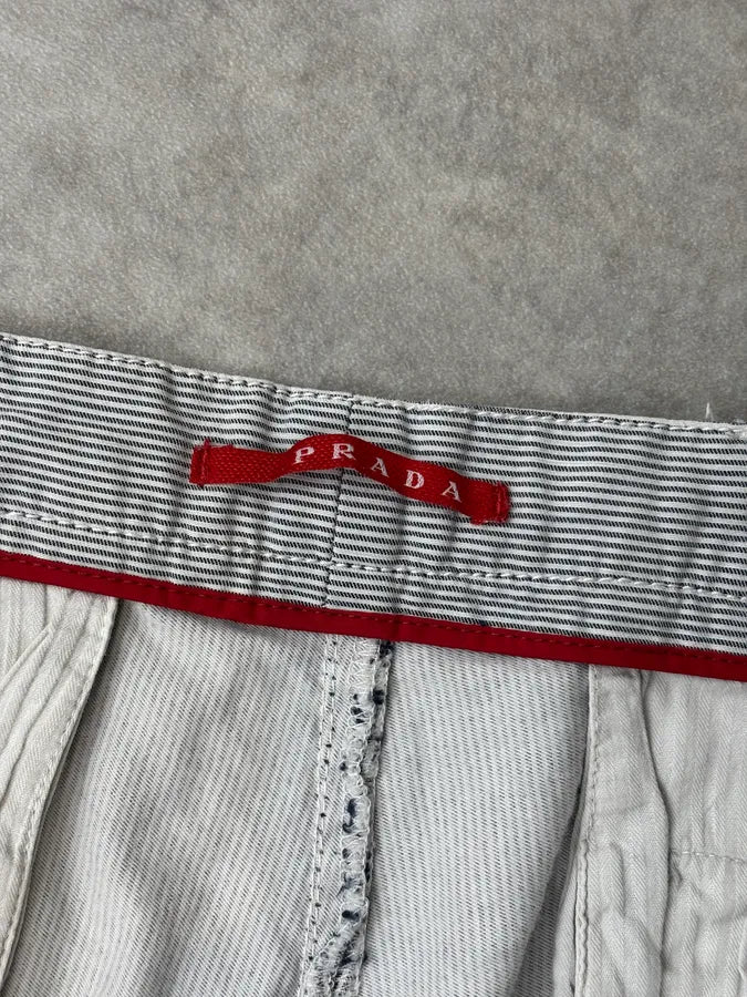 AW2006 Prada Grey Striped Cozy Pants  bMpoYgC 12