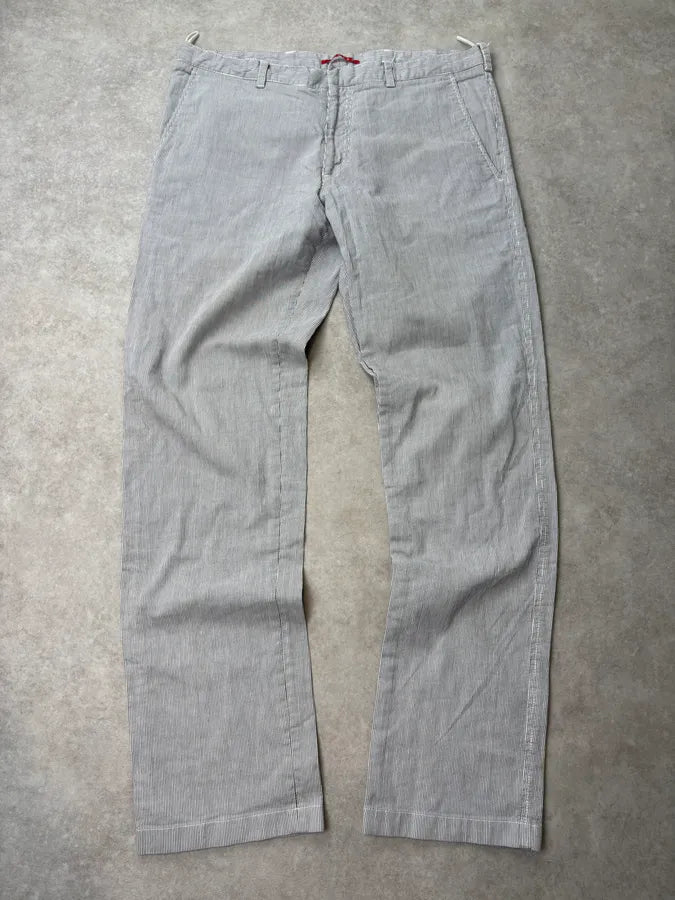 AW2006 Prada Grey Striped Cozy Pants  bMpoYgC 0
