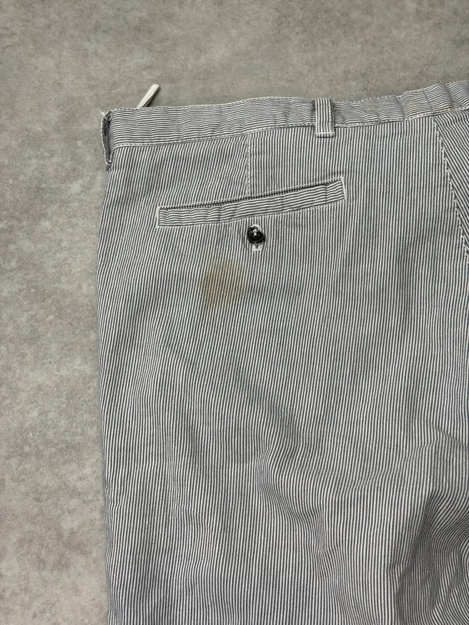 AW2006 Prada Grey Striped Cozy Pants  bMpoYgC 7