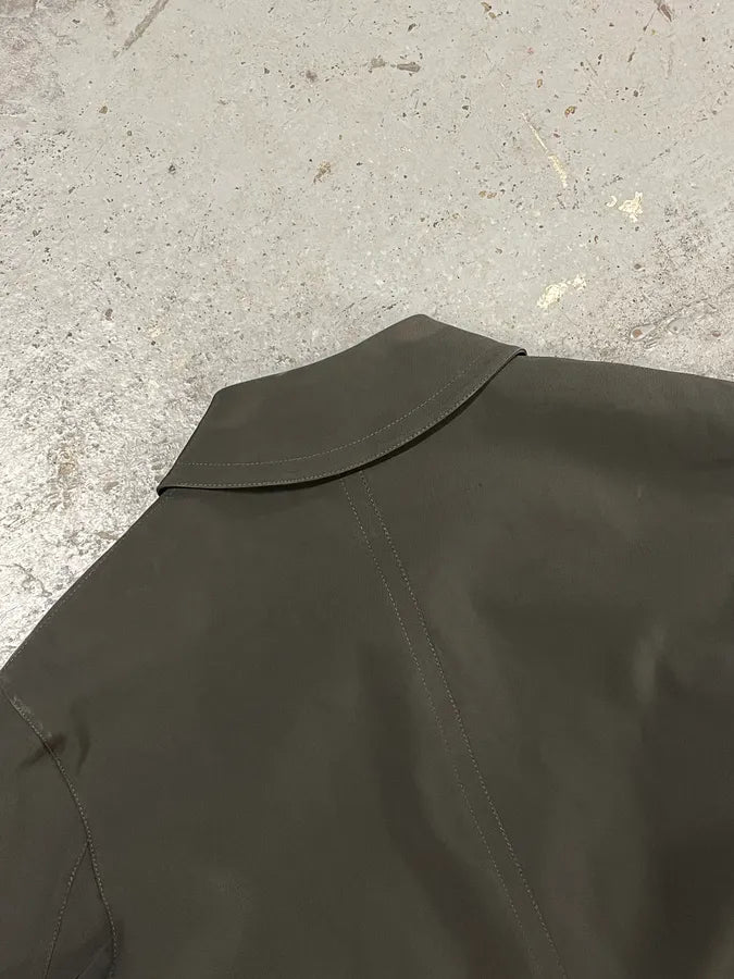 2000s Prada Olive Green Technical Nylon Long Classy Jacket TfQRxxp 6