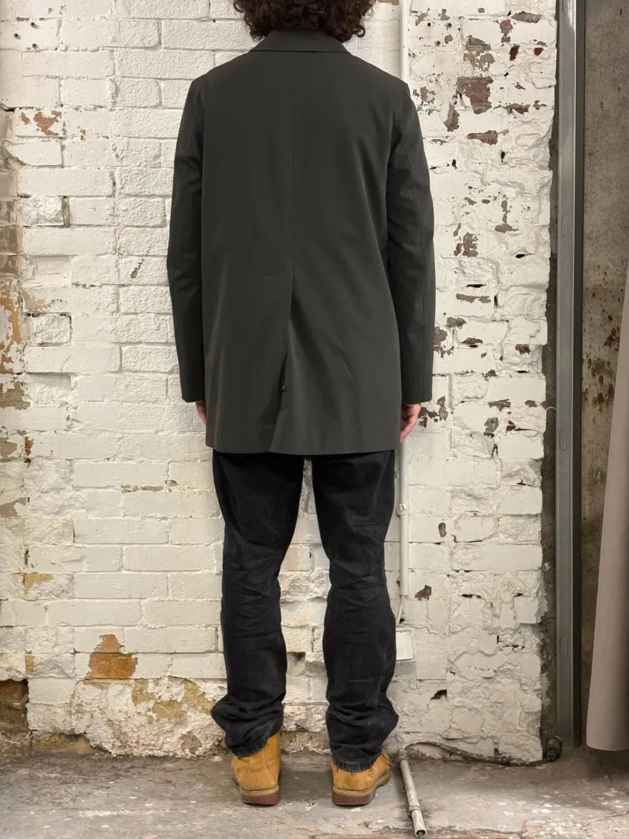 2000s Prada Olive Green Technical Nylon Long Classy Jacket TfQRxxp 2