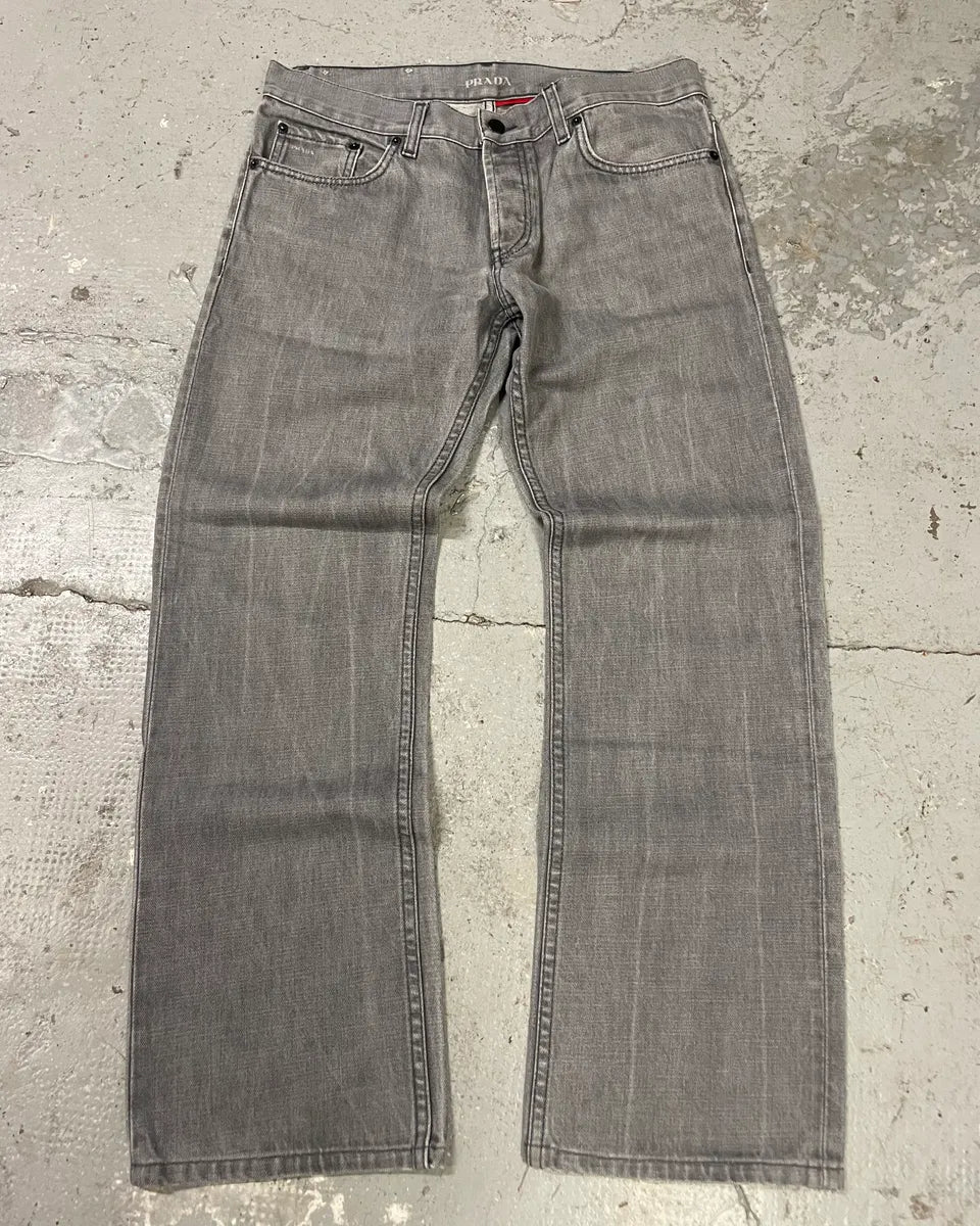 Prada Grey Washed Denim Jeans (S/M) HvqGMdM 0