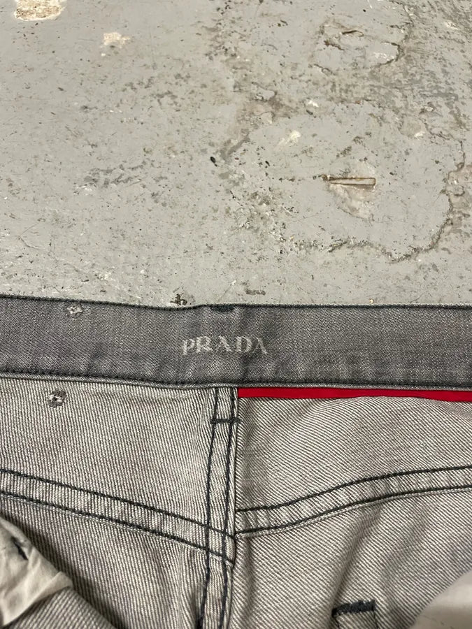 Prada Grey Washed Denim Jeans (S/M) HvqGMdM 10